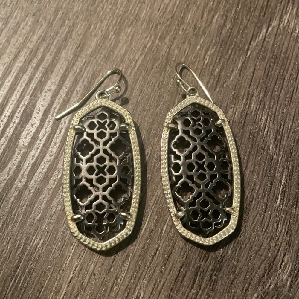 Kendra Scott gold and dark gray Earrings